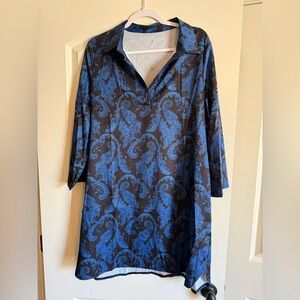 Minnie’s Boutique 3/4 Sleeve Paisley Jacquard Shirt Dress – XL (16/18) – NWOT